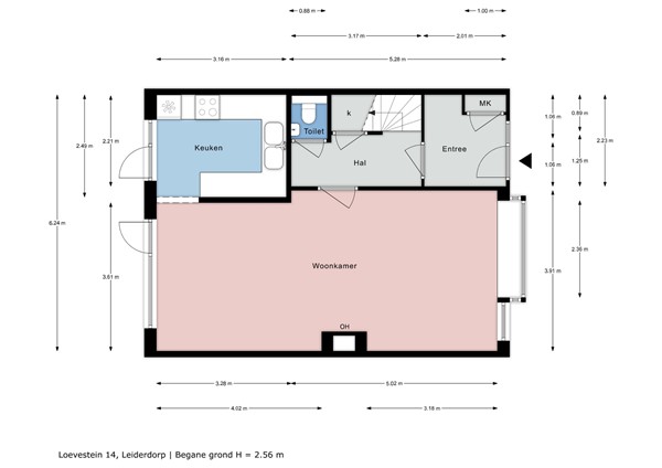 Floorplan - Loevestein 14, 2352 KN Leiderdorp